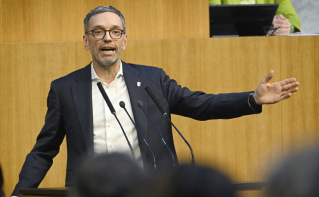 FPÖ-Bundesparteiobmann Herbert Kickl im Nationalrat.